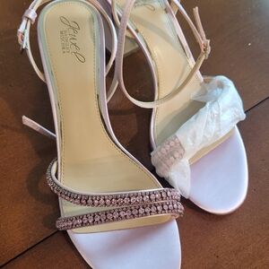 Jewel Badgley Mischka Pink Strappy Sandals